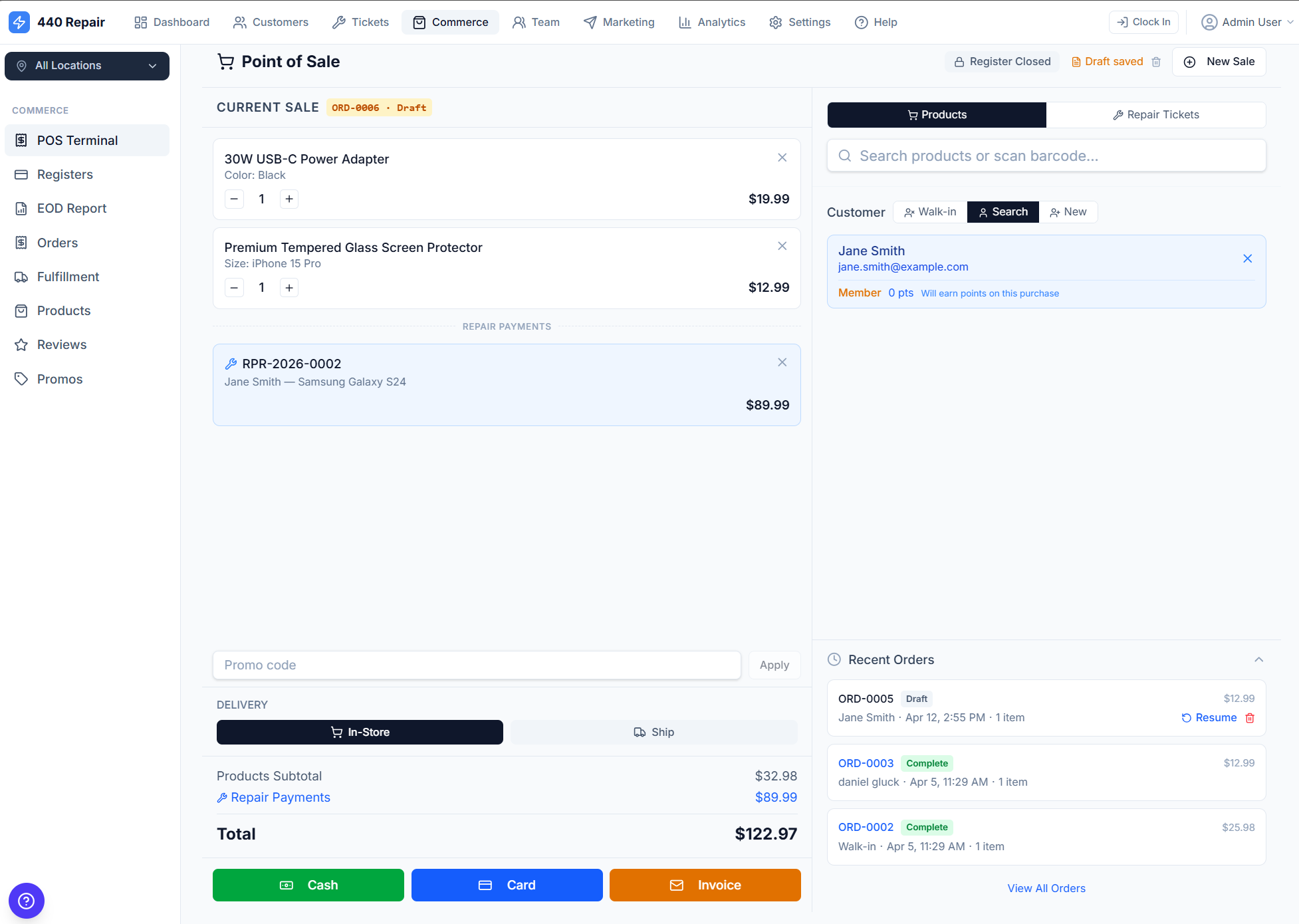 Point of Sale Terminal — screenshot 1