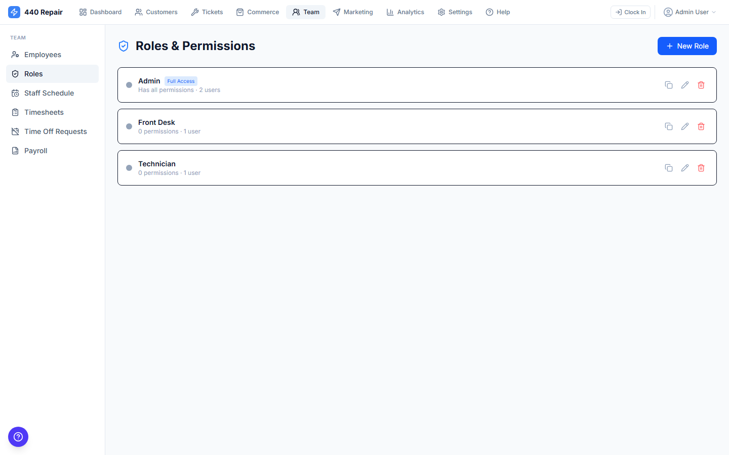 Staff Management — screenshot 2