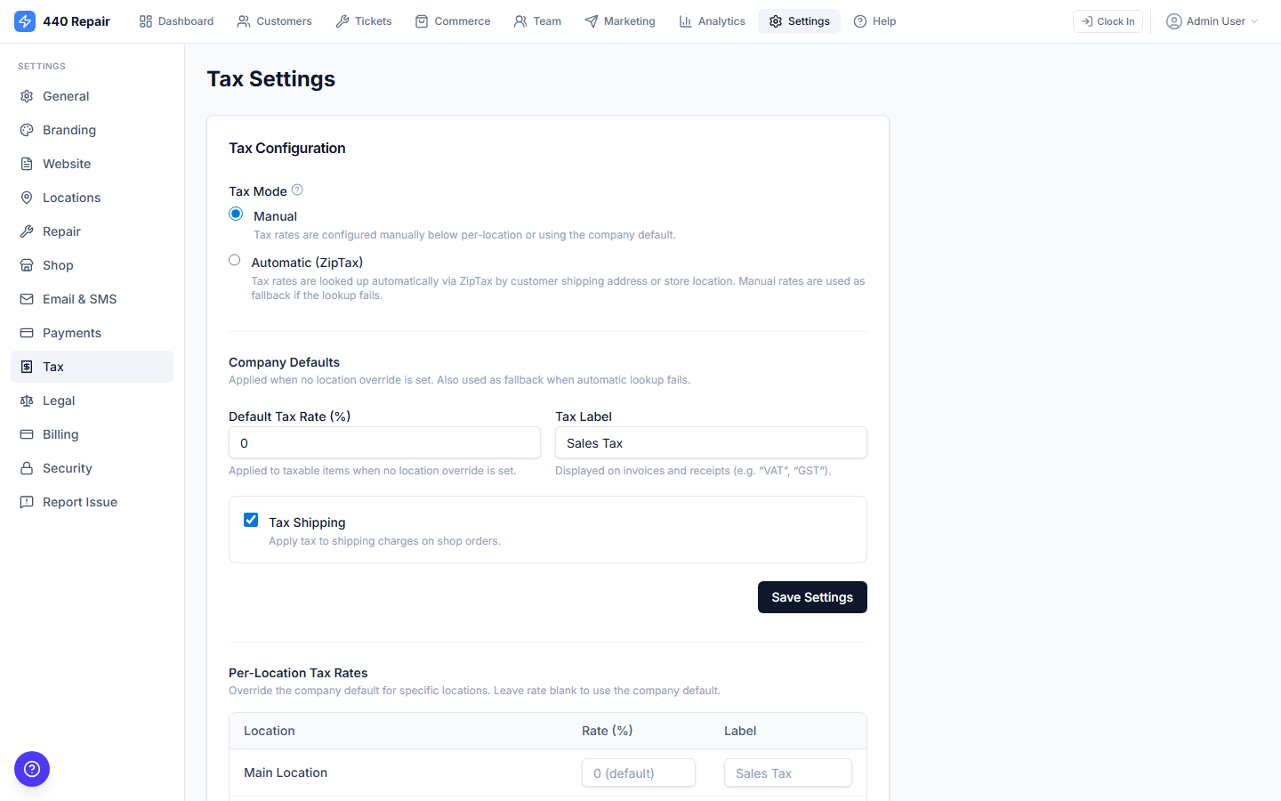 Tax Management — screenshot 1
